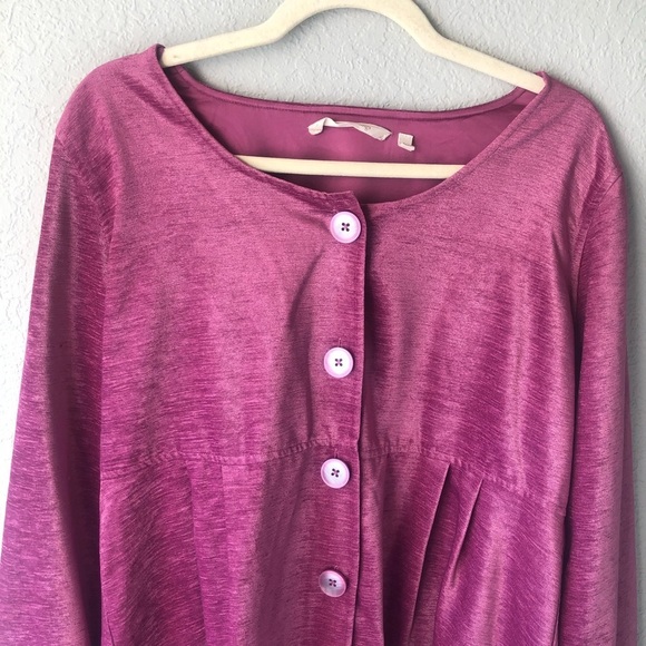 Soft Surroundings Fiona Tunic Top Size Large Pink Longline Velvet A-Line Peplum - Picture 3 of 11